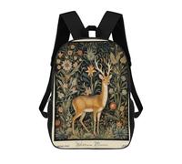 sinyumoney Mochila De 17 Pulgadas William Morris Gazelle Forest, Mochila Escolar Impresa En 3D, Bolsa Para El Almuerzo Escolar, Mochila De Viaje, Mochila Para Amigos Para Niñas Y Niños.