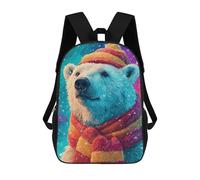 sinyumoney Mochila De 17 Pulgadas Winter Wonderland Polar Bear, Mochila Escolar Impresa En 3D, Bolsa Para El Almuerzo Escolar, Mochila De Viaje, Mochila Para Amigos Para Niñas Y Niños.