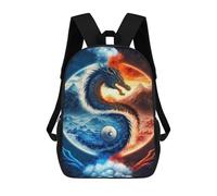 sinyumoney Mochila De 17 Pulgadas Yin Yang Dragon Art Print, Mochila Escolar Impresa En 3D, Bolsa Para El Almuerzo Escolar, Mochila De Viaje, Mochila Para Amigos Para Niñas Y Niños.
