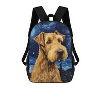 sinyumoney Mochila De Moda Impresa En 3D Para Niños Airedale Terrier Night Mochila Escolar Para Niños Y Niñas, Mochilas Escolares Para Primaria, Mochilas Para Adolescentes 17inch