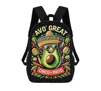sinyumoney Mochila De Moda Impresa En 3D Para Niños Avocado Great Cinco Mayo Mochila Escolar Para Niños Y Niñas, Mochilas Escolares Para Primaria, Mochilas Para Adolescentes 17inch