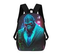 sinyumoney Mochila De Moda Impresa En 3D Para Niños Boss Gorilla in Suit Mochila Escolar Para Niños Y Niñas, Mochilas Escolares Para Primaria, Mochilas Para Adolescentes 17inch