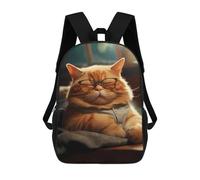 sinyumoney Mochila De Moda Impresa En 3D Para Niños Fat Sleepy Cat Glasses Mochila Escolar Para Niños Y Niñas, Mochilas Escolares Para Primaria, Mochilas Para Adolescentes 17inch