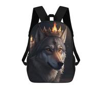 sinyumoney Mochila De Moda Impresa En 3D Para Niños Fire King Wolf Mochila Escolar Para Niños Y Niñas, Mochilas Escolares Para Primaria, Mochilas Para Adolescentes 17inch