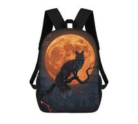 sinyumoney Mochila De Moda Impresa En 3D Para Niños Fox on Branch with Full Moon Mochila Escolar Para Niños Y Niñas, Mochilas Escolares Para Primaria, Mochilas Para Adolescentes 17inch
