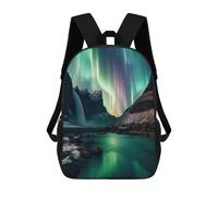 sinyumoney Mochila De Moda Impresa En 3D Para Niños Green Aurora Borealis Mochila Escolar Para Niños Y Niñas, Mochilas Escolares Para Primaria, Mochilas Para Adolescentes 17inch