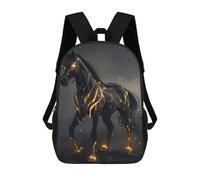 sinyumoney Mochila De Moda Impresa En 3D Para Niños Horse Black Fantasy Glow Mochila Escolar Para Niños Y Niñas, Mochilas Escolares Para Primaria, Mochilas Para Adolescentes 17inch