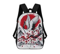 sinyumoney Mochila De Moda Impresa En 3D Para Niños Japanese Crane Ink Wash Mochila Escolar Para Niños Y Niñas, Mochilas Escolares Para Primaria, Mochilas Para Adolescentes 17inch