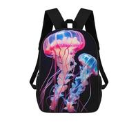 sinyumoney Mochila De Moda Impresa En 3D Para Niños Jellyfish 01 Blue And Pink Mochila Escolar Para Niños Y Niñas, Mochilas Escolares Para Primaria, Mochilas Para Adolescentes 17inch