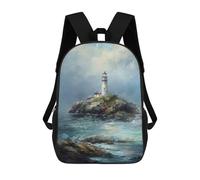 sinyumoney Mochila De Moda Impresa En 3D Para Niños Lighthouse Oil Painting Mochila Escolar Para Niños Y Niñas, Mochilas Escolares Para Primaria, Mochilas Para Adolescentes 17inch