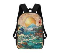 sinyumoney Mochila De Moda Impresa En 3D Para Niños Mount Fuji And The Great Wave Mochila Escolar Para Niños Y Niñas, Mochilas Escolares Para Primaria, Mochilas Para Adolescentes 17inch