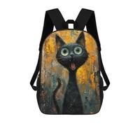 sinyumoney Mochila De Moda Impresa En 3D Para Niños Screaming Black Cat Mochila Escolar Para Niños Y Niñas, Mochilas Escolares Para Primaria, Mochilas Para Adolescentes 17inch