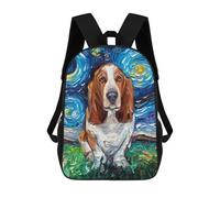 sinyumoney Mochila De Moda Impresa En 3D Para Niños Starry Night Basset Hound Mochila Escolar Para Niños Y Niñas, Mochilas Escolares Para Primaria, Mochilas Para Adolescentes 17inch