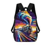 sinyumoney Mochila De Moda Impresa En 3D Para Niños Steam Train Sunset Wpap Mochila Escolar Para Niños Y Niñas, Mochilas Escolares Para Primaria, Mochilas Para Adolescentes 17inch
