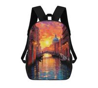 sinyumoney Mochila De Moda Impresa En 3D Para Niños The Grand Canal in Venice Mochila Escolar Para Niños Y Niñas, Mochilas Escolares Para Primaria, Mochilas Para Adolescentes 17inch