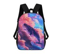 sinyumoney Mochila De Moda Impresa En 3D Para Niños Whale in The Sky Mochila Escolar Para Niños Y Niñas, Mochilas Escolares Para Primaria, Mochilas Para Adolescentes 17inch