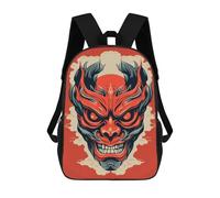 sinyumoney Mochila De Moda Impresa En 3D Para Niños Yokai Oni Japanese Mask Mochila Escolar Para Niños Y Niñas, Mochilas Escolares Para Primaria, Mochilas Para Adolescentes 17inch