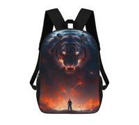sinyumoney Mochila de negocios con diseño de ciervo colorido con retrato de 2 unidades, unisex, informal, para hombres y mujeres, El rugido del tigre es un encuentro ardiente, 17"