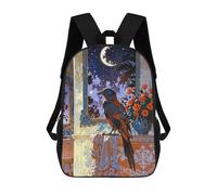 sinyumoney Mochila Escolar A Crow on Fabric Impresa En 3D Con Bolsillos Grandes Para Niños, Mochilas Infantiles, Bolsas Para Libros, Mochila Escolar Para Niños 17inch