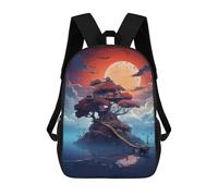 sinyumoney Mochila Escolar A Tree House on Lake Impresa En 3D Con Bolsillos Grandes Para Niños, Mochilas Infantiles, Bolsas Para Libros, Mochila Escolar Para Niños 17inch