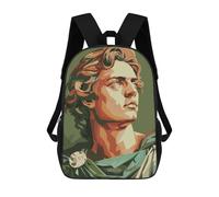 sinyumoney Mochila Escolar Alexander The Great Impresa En 3D Con Bolsillos Grandes Para Niños, Mochilas Infantiles, Bolsas Para Libros, Mochila Escolar Para Niños 17inch