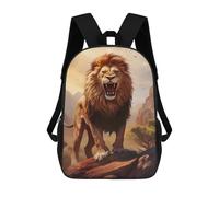 sinyumoney Mochila Escolar Angry Wild Lion Impresa En 3D Con Bolsillos Grandes Para Niños, Mochilas Infantiles, Bolsas Para Libros, Mochila Escolar Para Niños 17inch