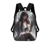 sinyumoney Mochila Escolar Anime Angel with White Wings Impresa En 3D Con Bolsillos Grandes Para Niños, Mochilas Infantiles, Bolsas Para Libros, Mochila Escolar Para Niños 17inch