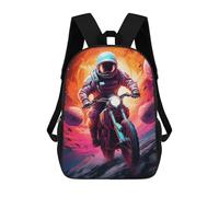 sinyumoney Mochila Escolar Astronaut Motorcycle Ride Impresa En 3D Con Bolsillos Grandes Para Niños, Mochilas Infantiles, Bolsas Para Libros, Mochila Escolar Para Niños 17inch