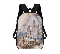 sinyumoney Mochila Escolar Barcelona Spain Watercolor Impresa En 3D Para Libros, Mochilas De Moda, Mochilas De Gran Capacidad, Mochilas De Viaje Para Niños