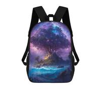 sinyumoney Mochila Escolar Big Tree on The Island Impresa En 3D Con Bolsillos Grandes Para Niños, Mochilas Infantiles, Bolsas Para Libros, Mochila Escolar Para Niños 17inch