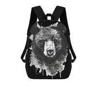 sinyumoney Mochila Escolar Black Bear Watercolor Impresa En 3D Con Bolsillos Grandes Para Niños, Mochilas Infantiles, Bolsas Para Libros, Mochila Escolar Para Niños 17inch