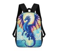sinyumoney Mochila Escolar Blue Dragon Over Water Impresa En 3D Con Bolsillos Grandes Para Niños, Mochilas Infantiles, Bolsas Para Libros, Mochila Escolar Para Niños 17inch