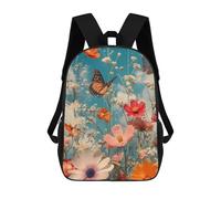 sinyumoney Mochila Escolar Butterflies And Flowers Impresa En 3D Con Bolsillos Grandes Para Niños, Mochilas Infantiles, Bolsas Para Libros, Mochila Escolar Para Niños 17inch