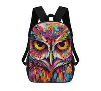 sinyumoney Mochila Escolar Colorful Abstract Owl Art-8 Impresa En 3D Con Bolsillos Grandes Para Niños, Mochilas Infantiles, Bolsas Para Libros, Mochila Escolar Para Niños 17inch