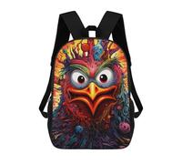sinyumoney Mochila Escolar Colorful Bird Portrait -4 Impresa En 3D Con Bolsillos Grandes Para Niños, Mochilas Infantiles, Bolsas Para Libros, Mochila Escolar Para Niños 17inch