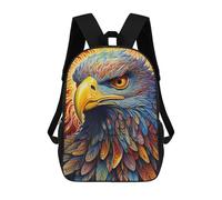 sinyumoney Mochila Escolar Colorful Eagle Portrait -2 Impresa En 3D Con Bolsillos Grandes Para Niños, Mochilas Infantiles, Bolsas Para Libros, Mochila Escolar Para Niños 17inch