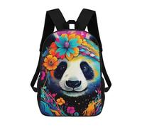 sinyumoney Mochila Escolar Colorful Floral Panda Impresa En 3D Con Bolsillos Grandes Para Niños, Mochilas Infantiles, Bolsas Para Libros, Mochila Escolar Para Niños 17inch