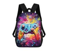 sinyumoney Mochila Escolar Colorful Gaming Controller Artwork -10 Impresa En 3D Con Bolsillos Grandes Para Niños, Mochilas Infantiles, Bolsas Para Libros, Mochila Escolar Para Niños 17inch