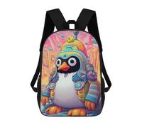 sinyumoney Mochila Escolar Colorful Penguin Adventure Impresa En 3D Con Bolsillos Grandes Para Niños, Mochilas Infantiles, Bolsas Para Libros, Mochila Escolar Para Niños 17inch