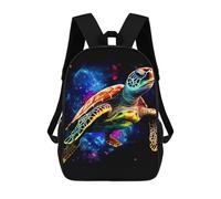 sinyumoney Mochila Escolar Colorful Sea Turtle in Space Impresa En 3D Con Bolsillos Grandes Para Niños, Mochilas Infantiles, Bolsas Para Libros, Mochila Escolar Para Niños 17inch
