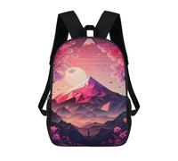 sinyumoney Mochila escolar con diseño de gato con sombrero superior, para trabajo, negocios, universidad, escuela, campus, al aire libre, viajes, deportes, Cherry Blossom Mountain Serenity, 17"