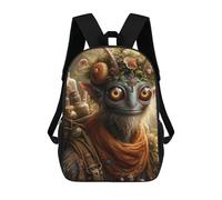 sinyumoney Mochila escolar con diseño de mono japonés, resistente al agua, para la escuela, el trabajo, los viajes, Retrato del bosque de los elfos, 17"