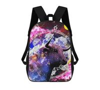 sinyumoney Mochila Escolar Cosmic Bull Art Print Impresa En 3D Con Bolsillos Grandes Para Niños, Mochilas Infantiles, Bolsas Para Libros, Mochila Escolar Para Niños 17inch