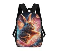 sinyumoney Mochila Escolar Cosmic Bunny Flight Impresa En 3D Con Bolsillos Grandes Para Niños, Mochilas Infantiles, Bolsas Para Libros, Mochila Escolar Para Niños 17inch