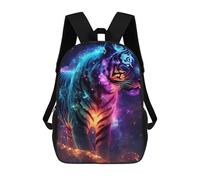 sinyumoney Mochila Escolar Cosmic Tiger Artwork Impresa En 3D Con Bolsillos Grandes Para Niños, Mochilas Infantiles, Bolsas Para Libros, Mochila Escolar Para Niños 17inch