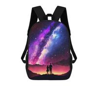 sinyumoney Mochila Escolar Couple Of Galaxy Impresa En 3D Con Bolsillos Grandes Para Niños, Mochilas Infantiles, Bolsas Para Libros, Mochila Escolar Para Niños 17inch