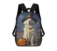 sinyumoney Mochila escolar de Halloween con Jack-o'-Lantern-5 para niños, niñas, adolescentes, Estilo:, 17"