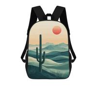 sinyumoney Mochila Escolar Desert Sunset Landscape Impresa En 3D Con Bolsillos Grandes Para Niños, Mochilas Infantiles, Bolsas Para Libros, Mochila Escolar Para Niños 17inch
