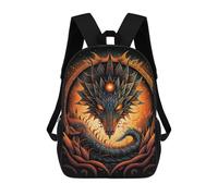 sinyumoney Mochila Escolar Dragon's Fiery Majesty Impresa En 3D Con Bolsillos Grandes Para Niños, Mochilas Infantiles, Bolsas Para Libros, Mochila Escolar Para Niños 17inch