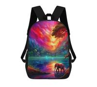 sinyumoney Mochila Escolar Enchanted Forest Reflections -3 Impresa En 3D Con Bolsillos Grandes Para Niños, Mochilas Infantiles, Bolsas Para Libros, Mochila Escolar Para Niños 17inch